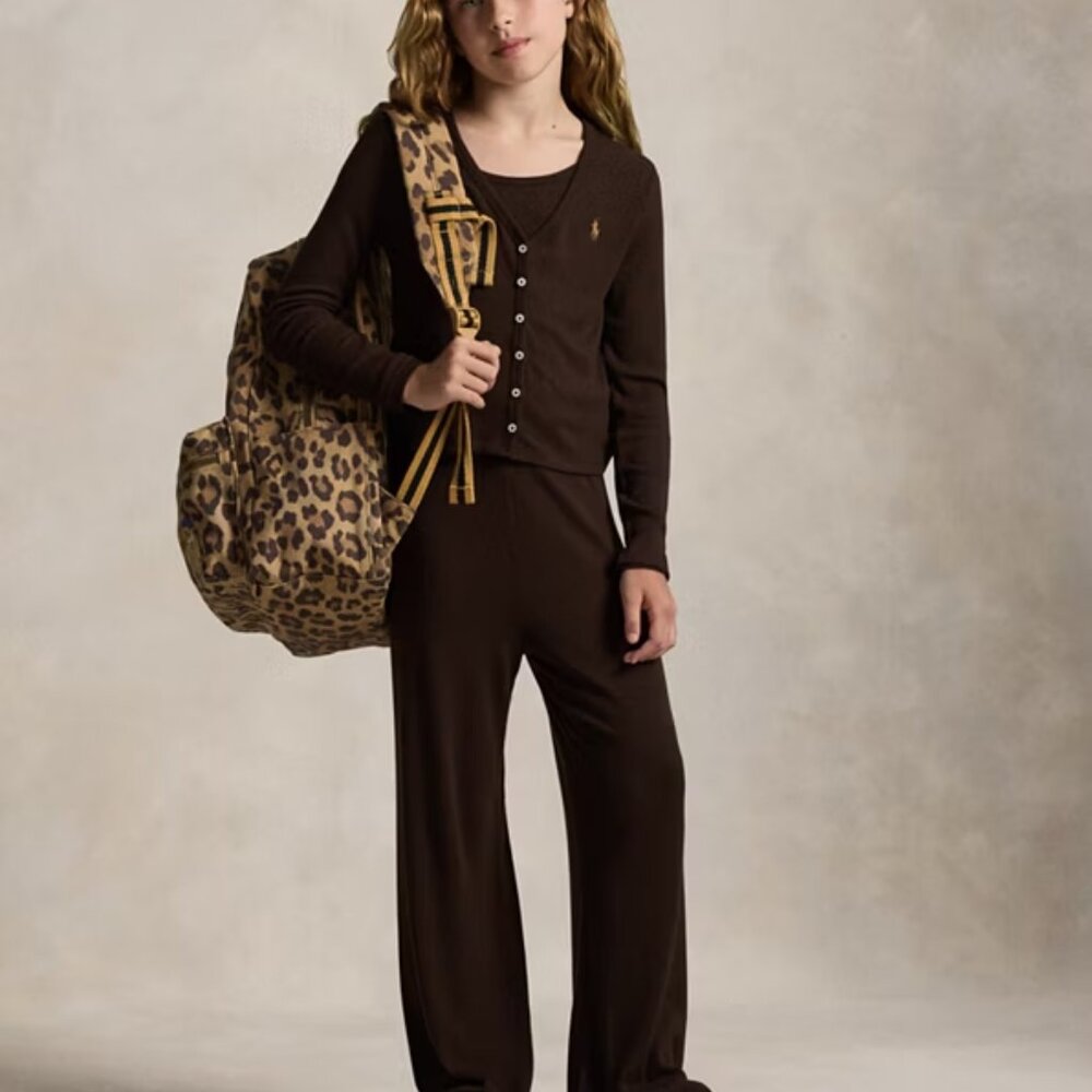 Polo Ralph Lauren Leopard Print Canvas Backpack - Brown